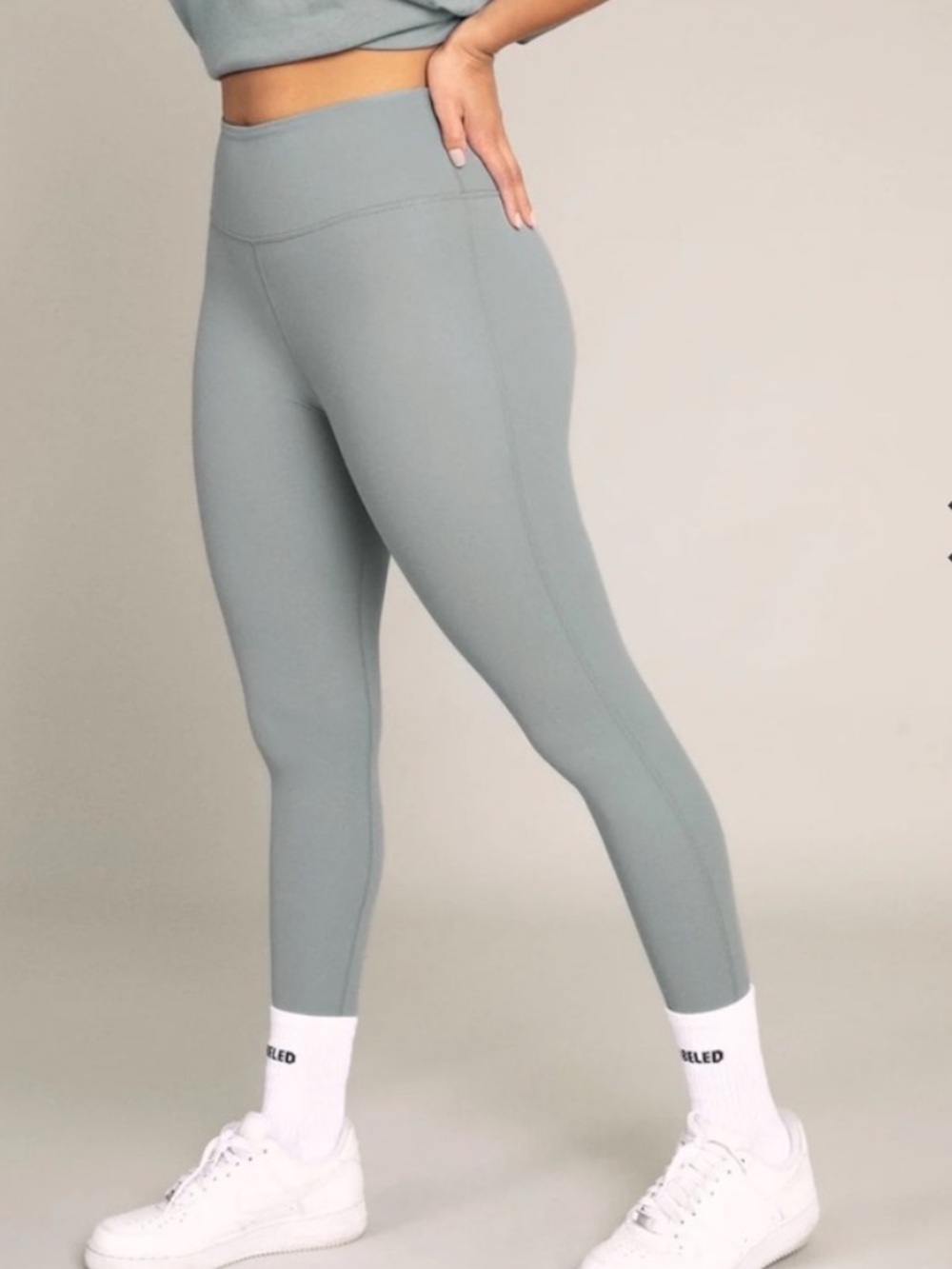 High-Waist Sage Blue Active Leggings